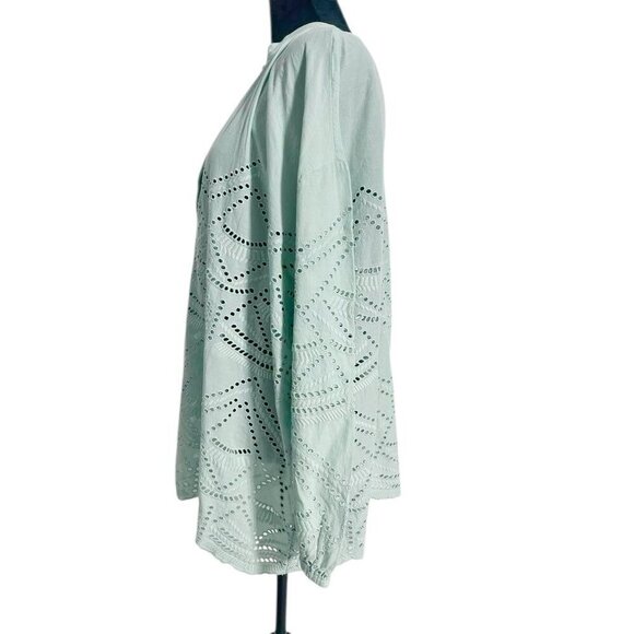 Sundance Size Medium  Top Blouse Eyelet Long Sleeve Boho - Picture 4 of 7